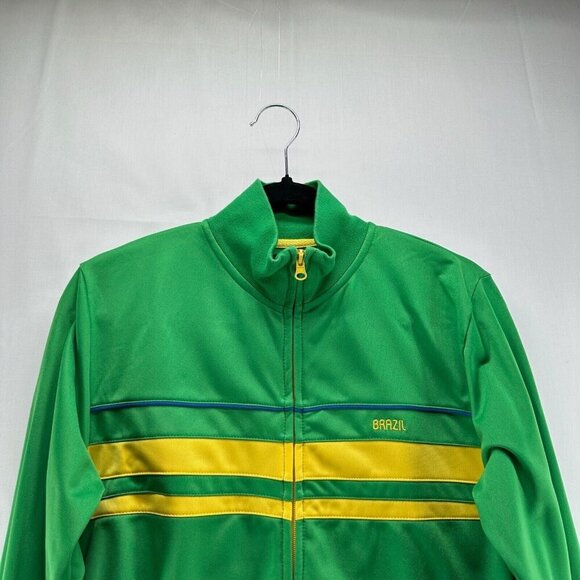 T'oui Jacket Womens Size L BRAZIL Striped Track Full Zip Long Sleeve Green - Picture 3 of 12